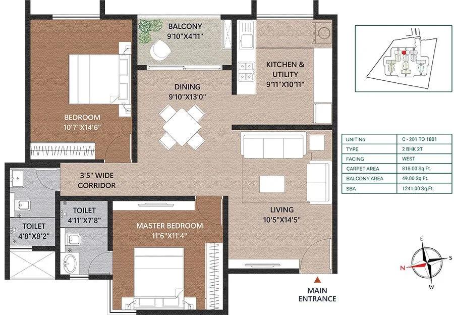 2BHK 1241 - Concorde Neo Thanisandra