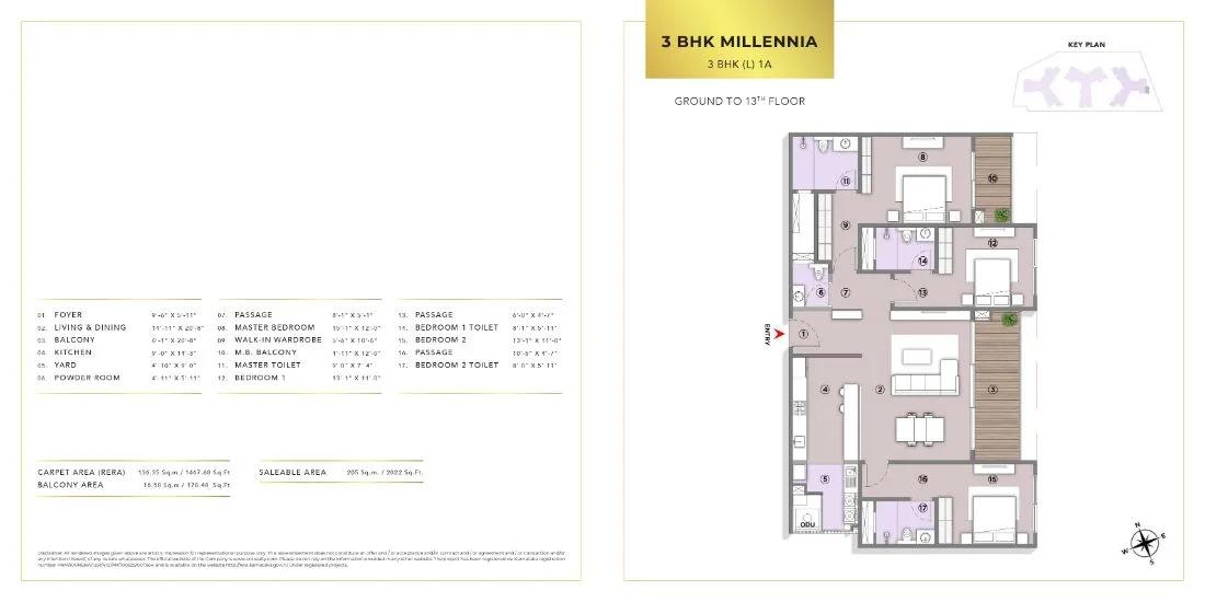 3BHK Millennia 2022 - L&T Elara Celestia Apartments