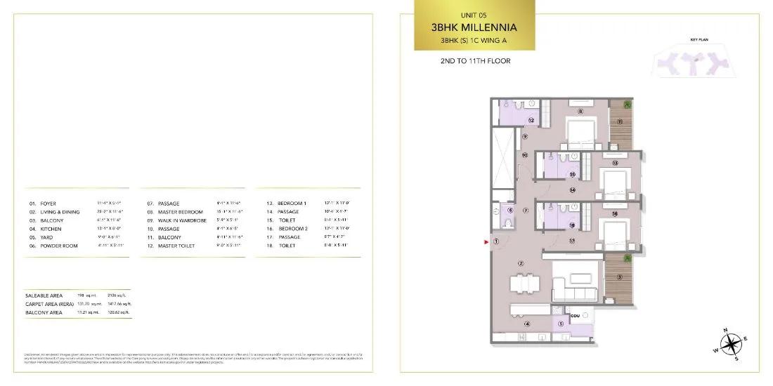 3BHK Millennia 2126 - L&T Elara Celestia Apartments