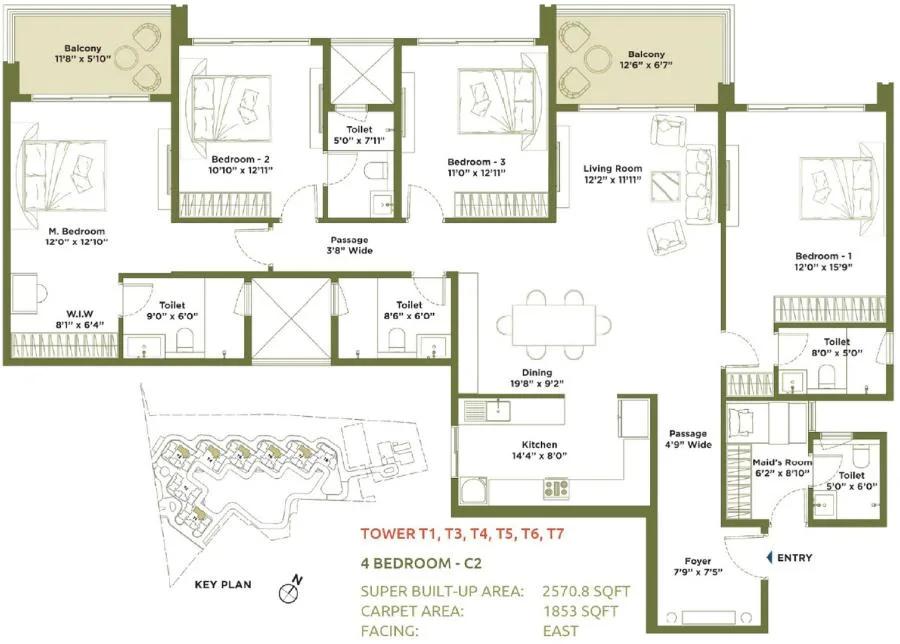 4BHK 2570 - Embassy Greenshore