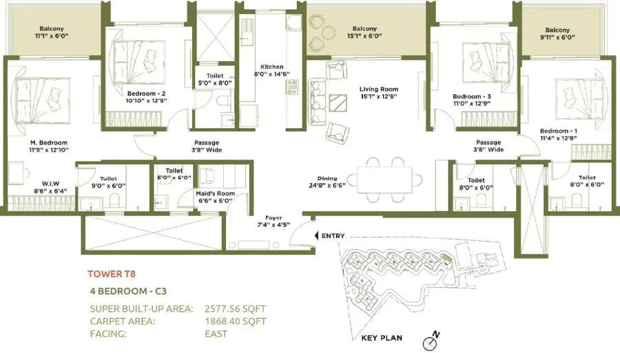 4BHK 2577 - Embassy Greenshore