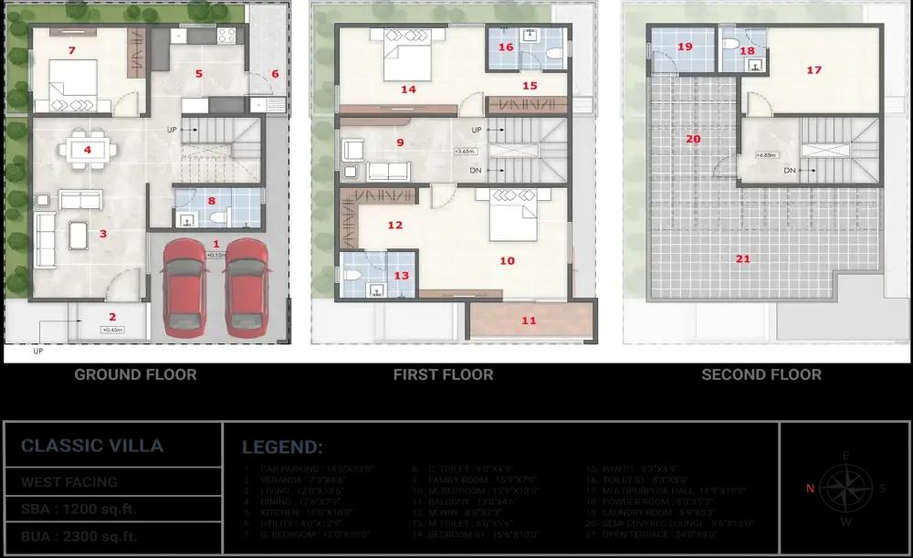 3bhk classic 2300 ira by the banks villas