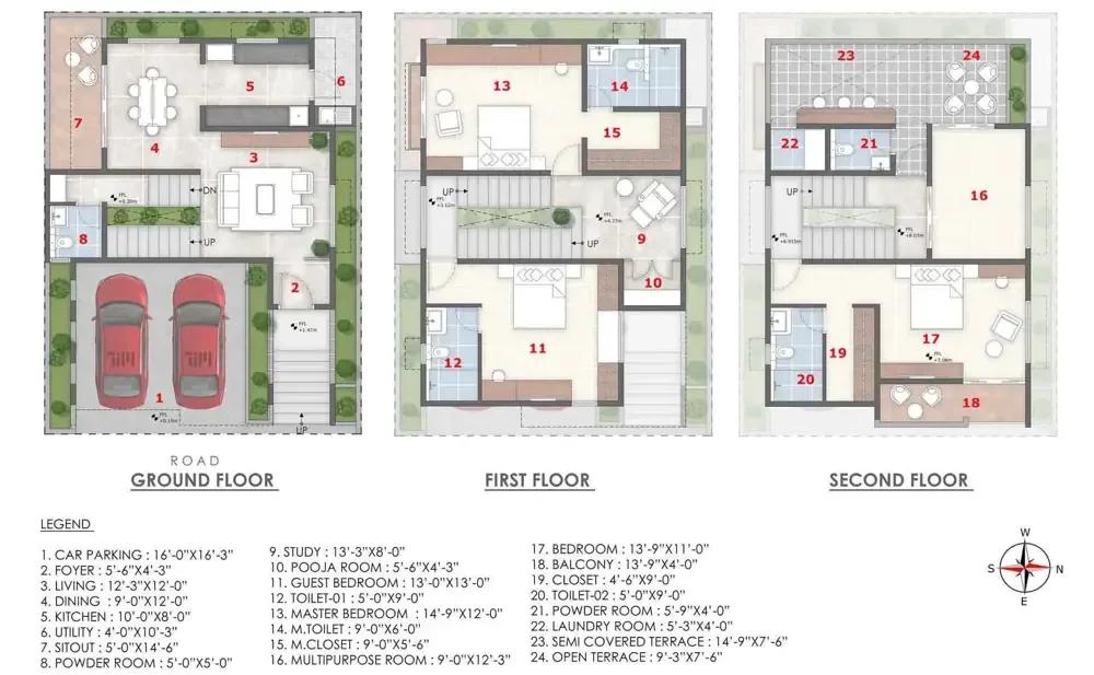 3bhk cascade 2400 ira by the banks villas