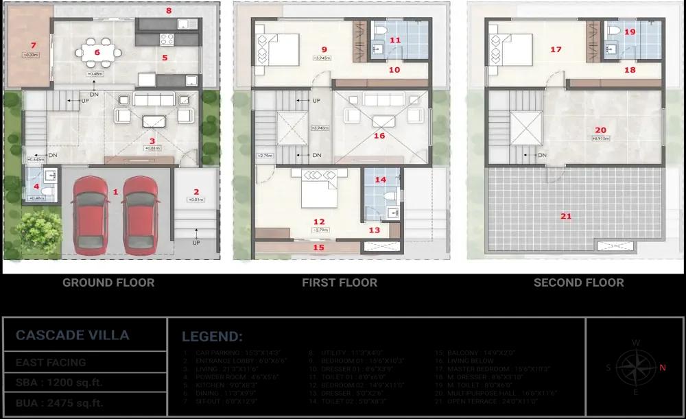 3bhk cascade 2475 ira by the banks villas