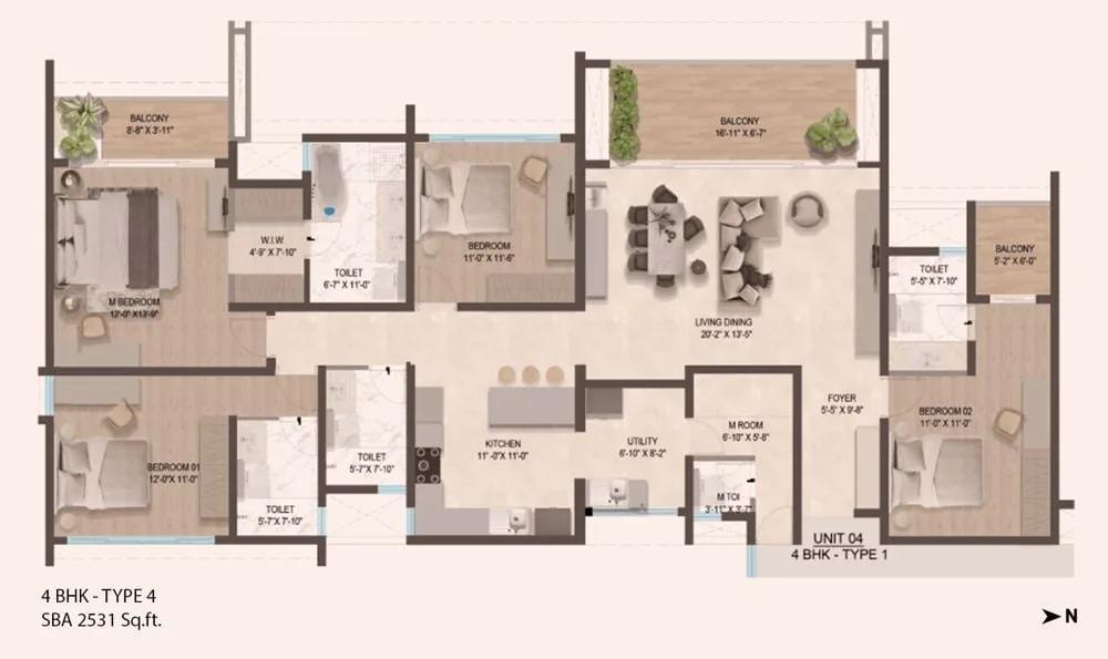 4BHK Signature 2531 - ARATT Ayatana Residences