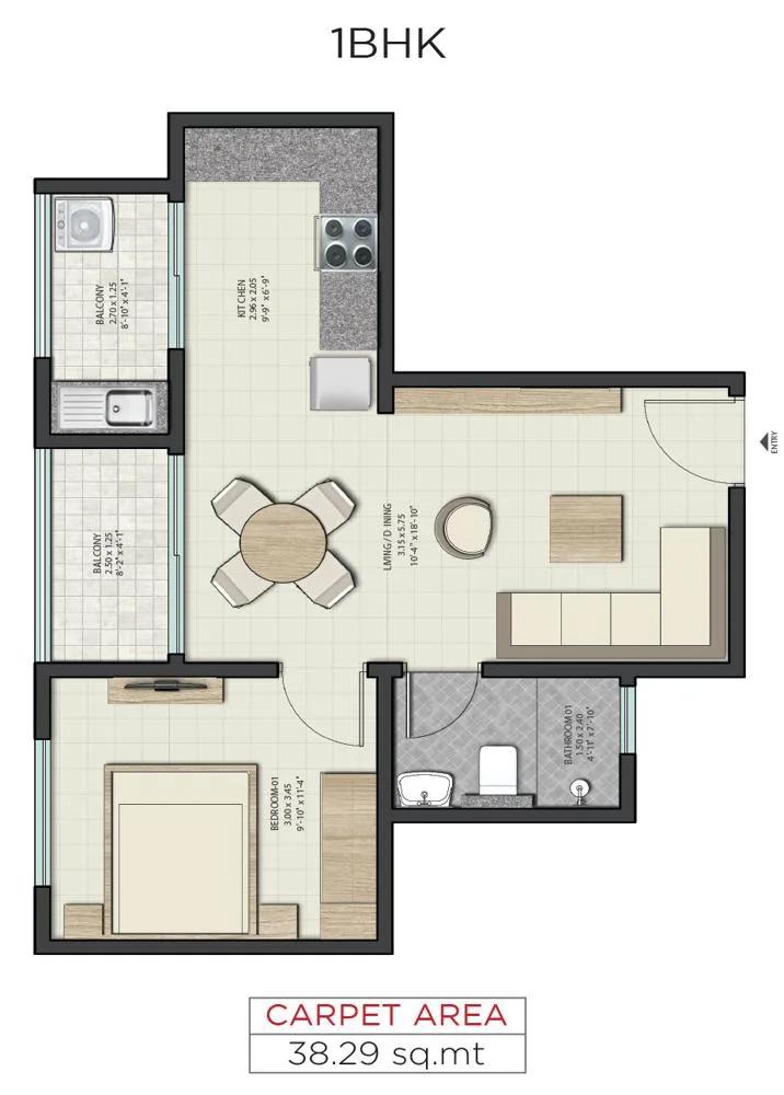 1 BHK - Sobha Dream Gardens