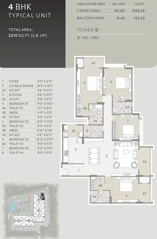 4BHK-2210-Orchid-Platinum
