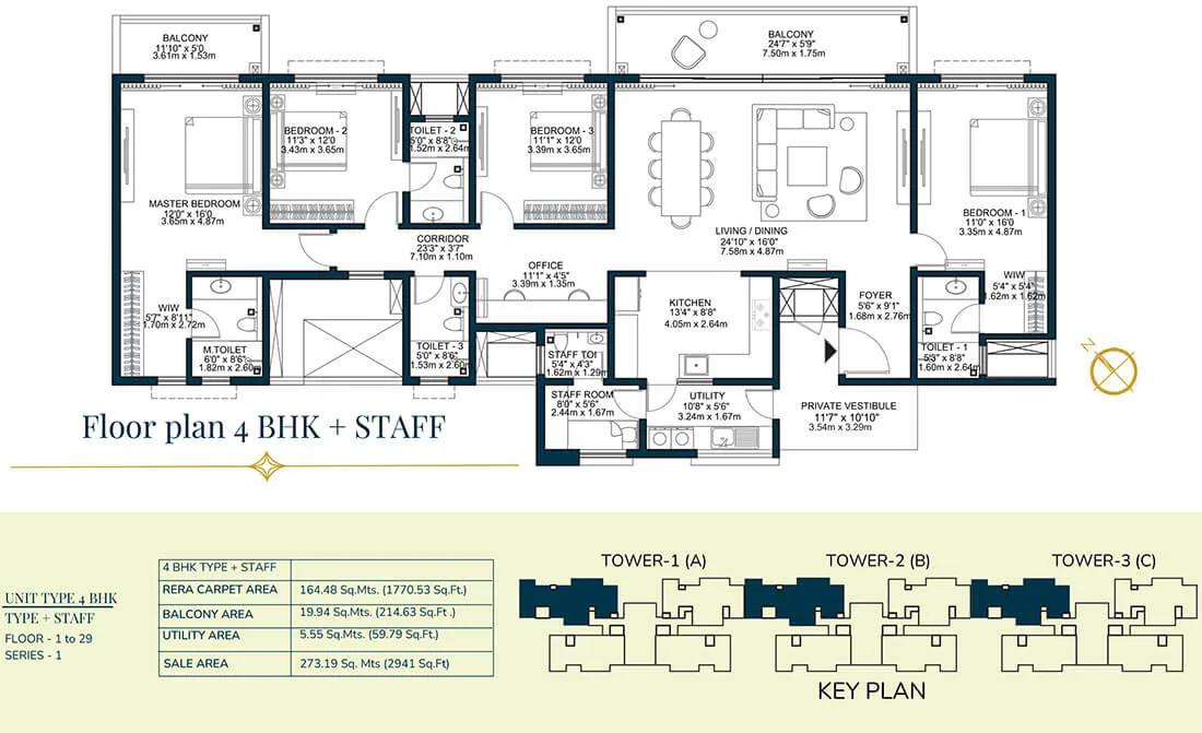 4BHK-Staff 2941 - Godrej Tiara Yeshwanthpur