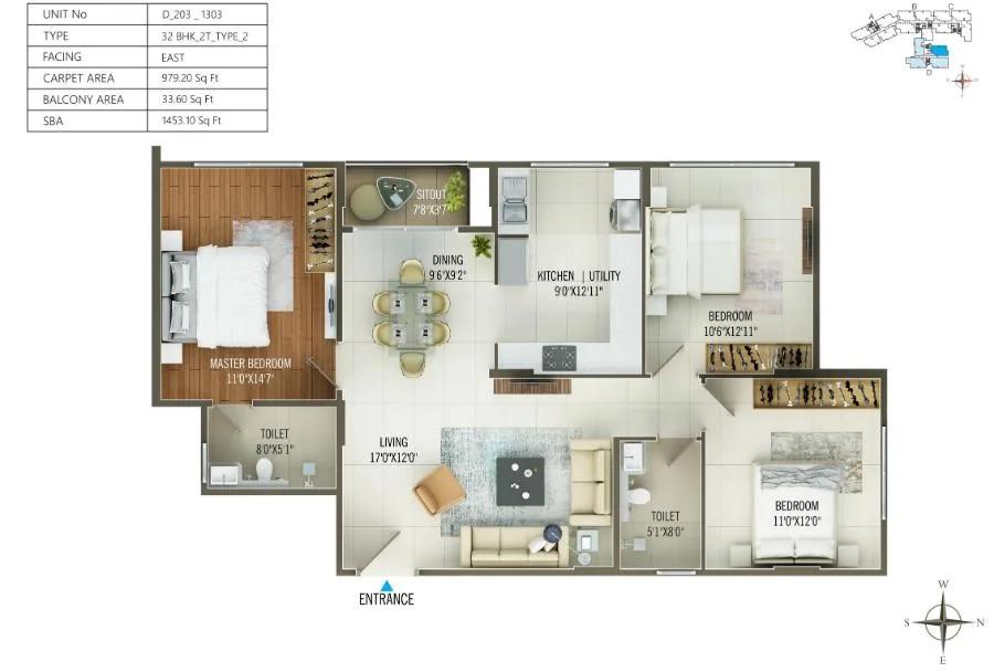 3BHK 1453 - Concorde Mayfair Yelahanka