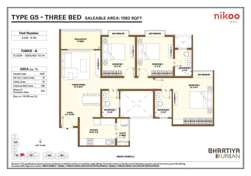 3bhk g5 1582 nikoo homes 6