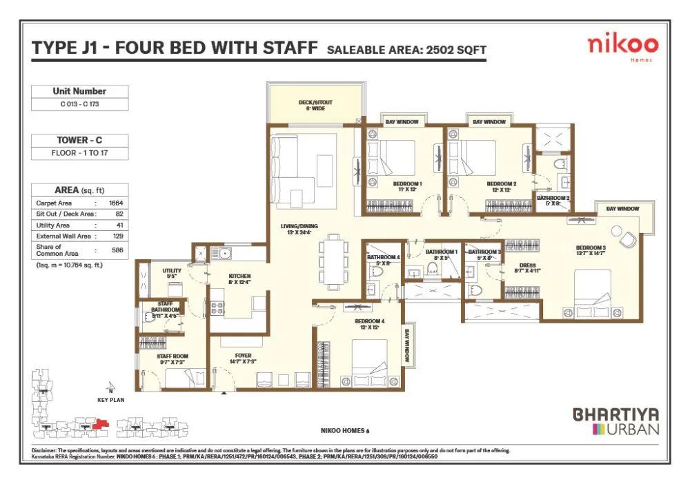 4bhk j1 2502 nikoo homes 6