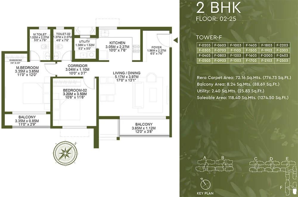 2BHK 1274 - Godrej Lakeside Orchard Sarjapur
