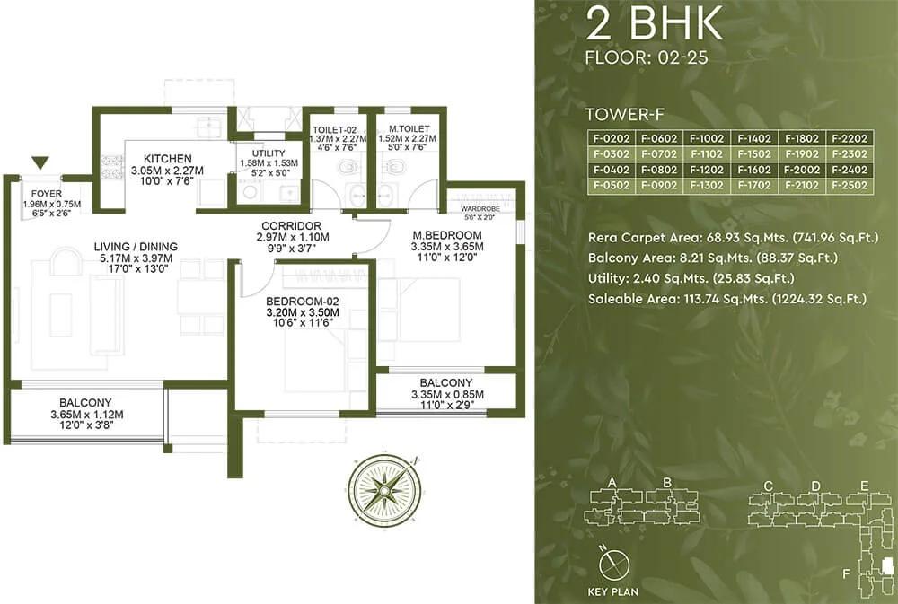 2BHK 1224 - Godrej Lakeside Orchard Sarjapur