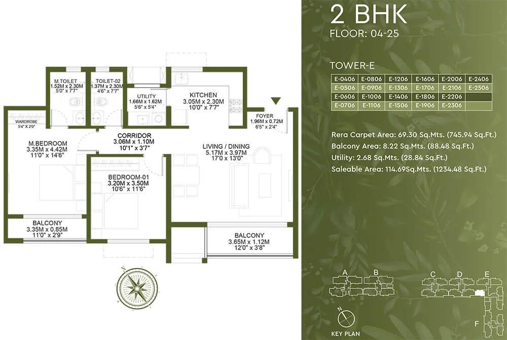 2BHK 1234 - Godrej Lakeside Orchard Sarjapur