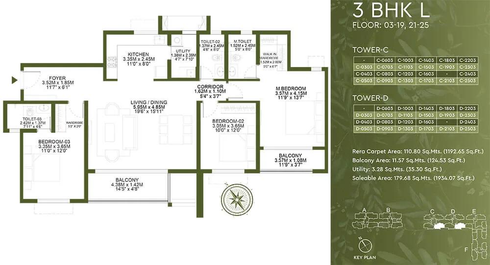 3BHK 1934 - Godrej Lakeside Orchard Sarjapur
