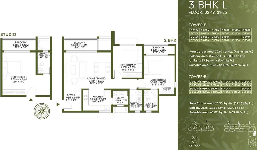 3BHK Large 1289-463 - Godrej Lakeside Orchard Sarjapur