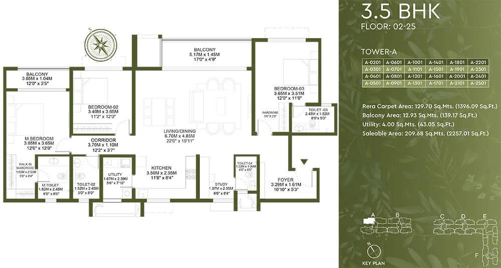 3.5BHK 2257 - Godrej Lakeside Orchard Sarjapur