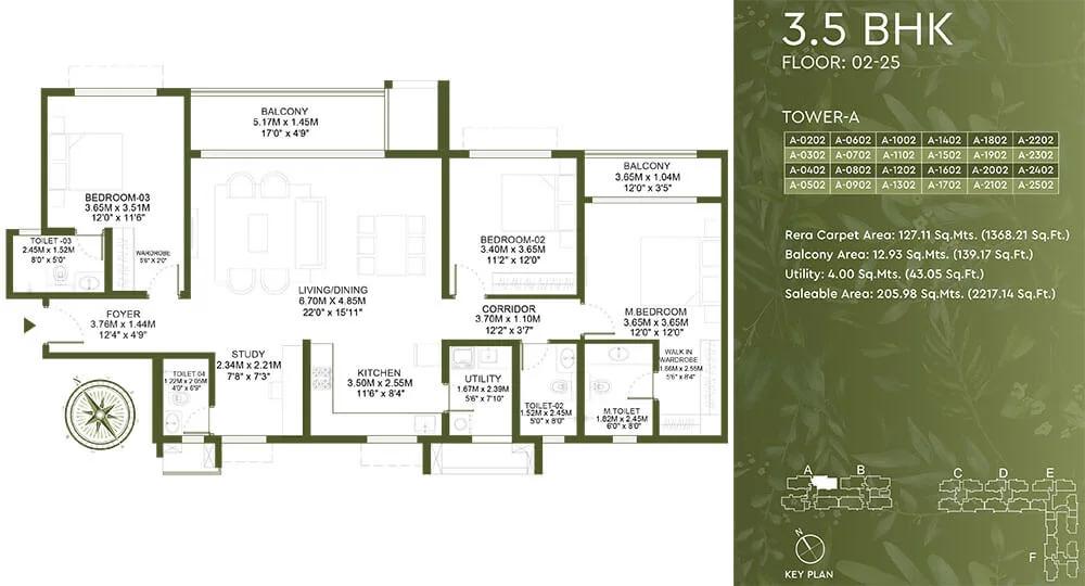 3.5BHK 2217 - Godrej Lakeside Orchard Sarjapur
