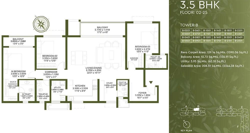 3.5BHK 2244 - Godrej Lakeside Orchard Sarjapur