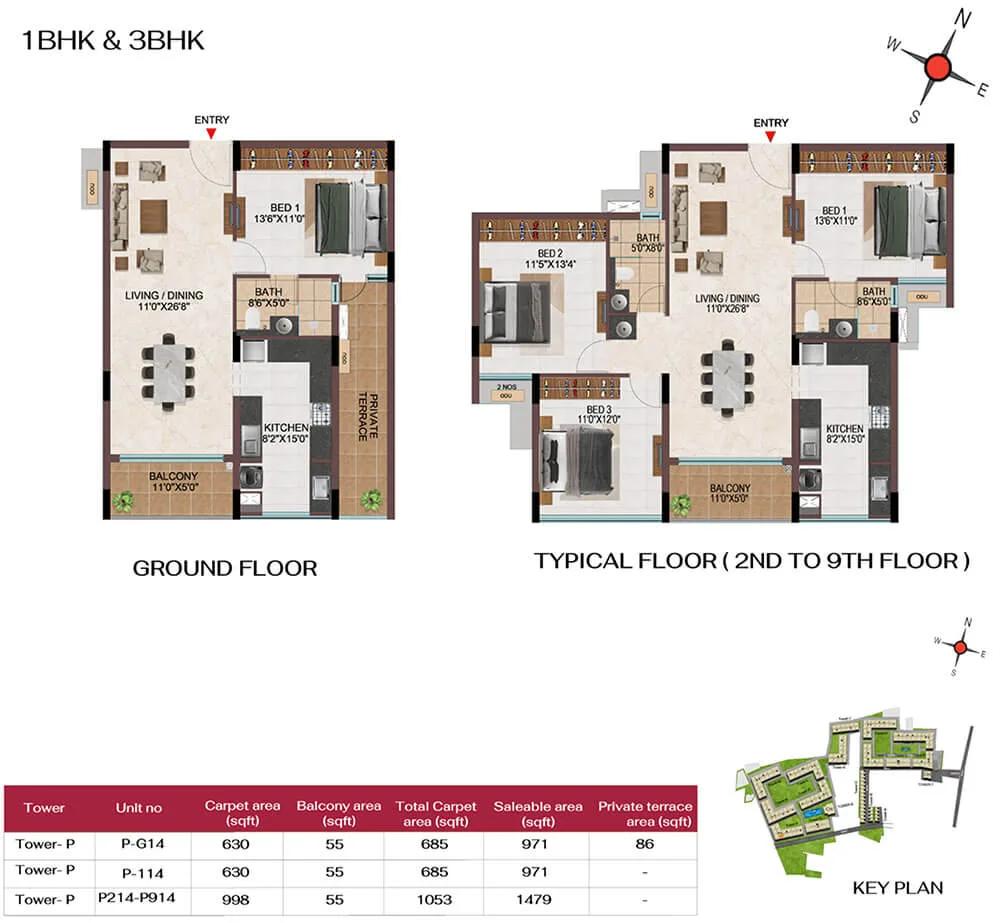 1BHK 971 - Casagrand Hola Chennai