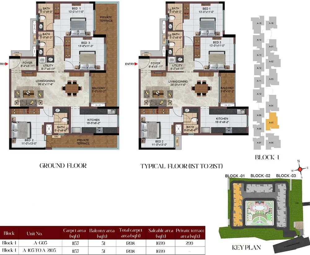 3BHK 1699 - Casagrand Massimo Chennai