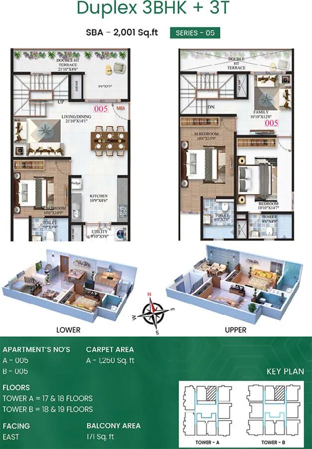 3BHK Duplex 2001 - SBR Minara