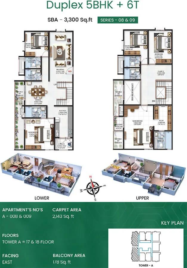 3BHK Duplex 3300 - SBR Minara