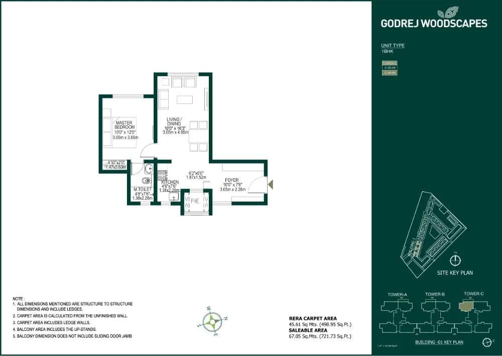 1BHK 721 - Godrej Woodscapes Godrej Budigere Cross Godrej Whitefield