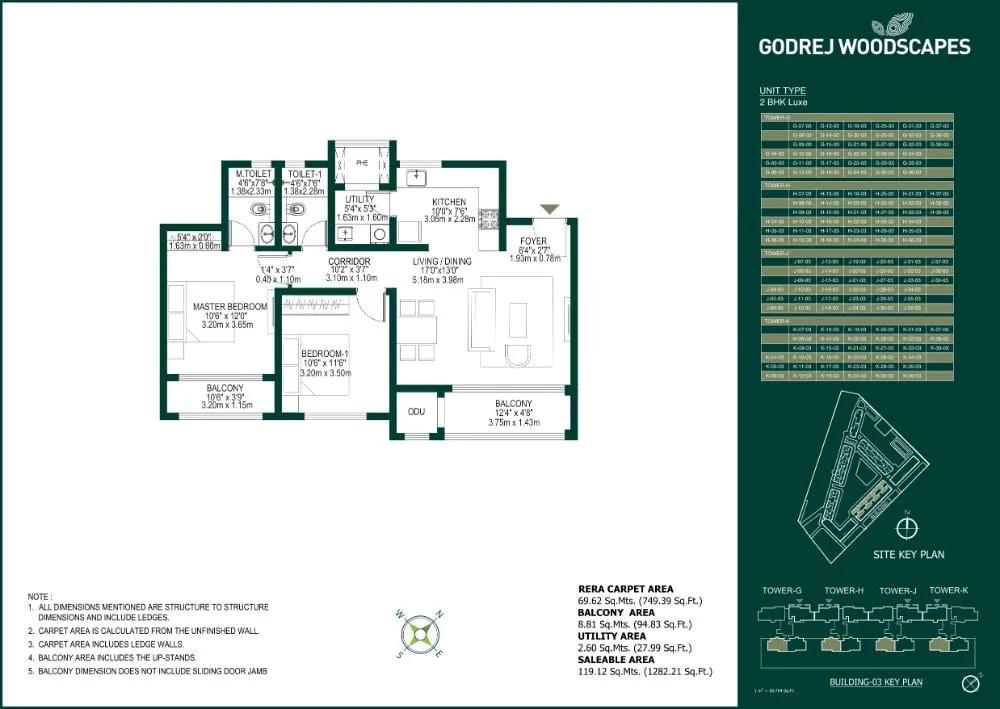2BHK Luxe 1282 - Godrej Woodscapes Godrej Budigere Cross Godrej Whitefield
