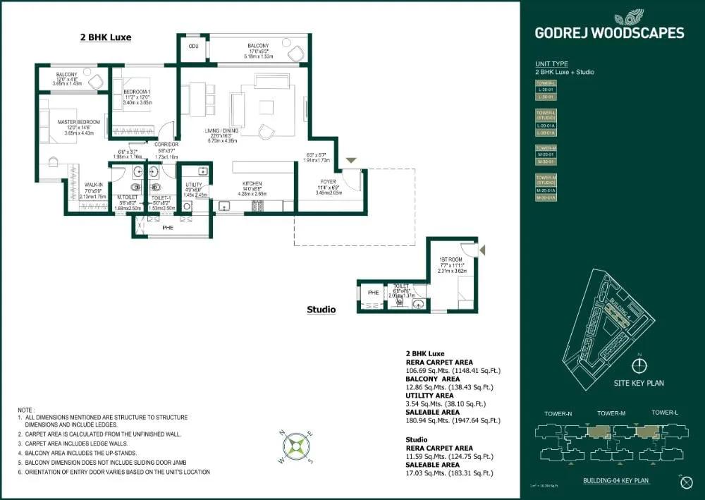 2BHK Luxe+Studio 2130 - Godrej Woodscapes Godrej Budigere Cross Godrej Whitefield