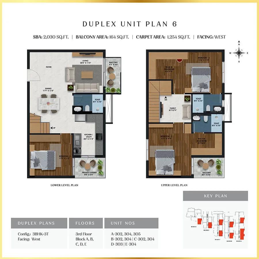 3BHK Duplex 2030 - SBR Florenso
