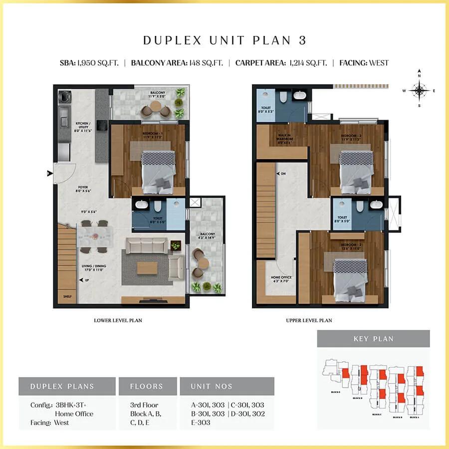 3BHK Duplex 1950 - SBR Florenso