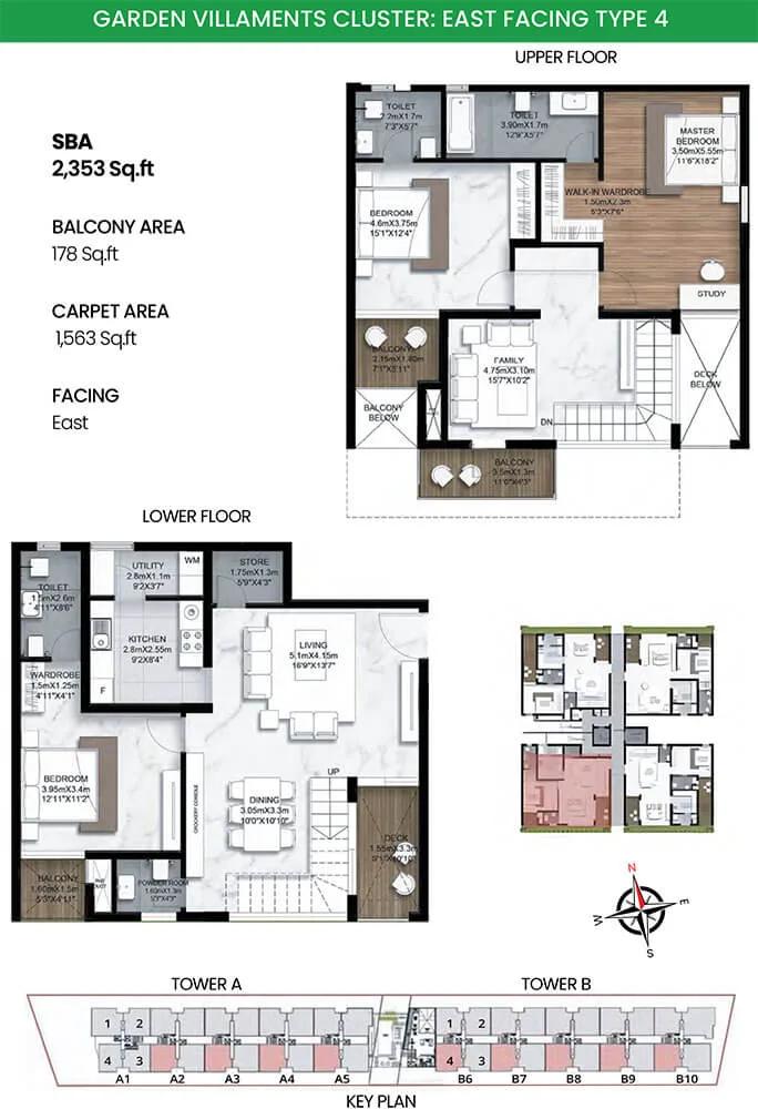 3BHK Garden Villament E 2353 - SBR Earth And Sky
