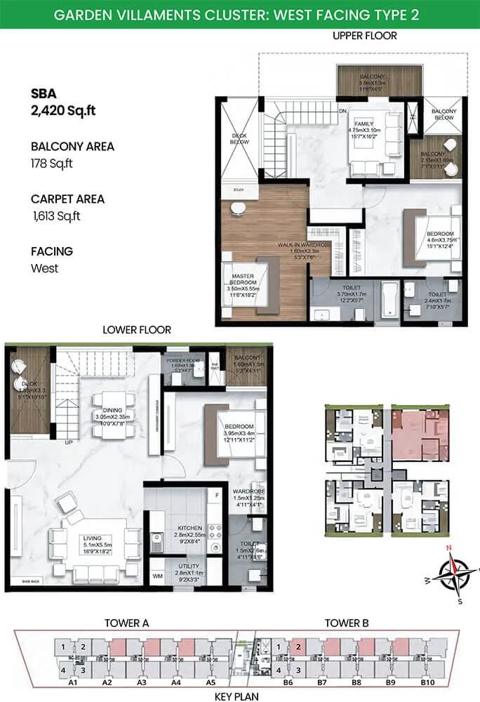 3BHK Garden Villament W 2420 - SBR Earth And Sky