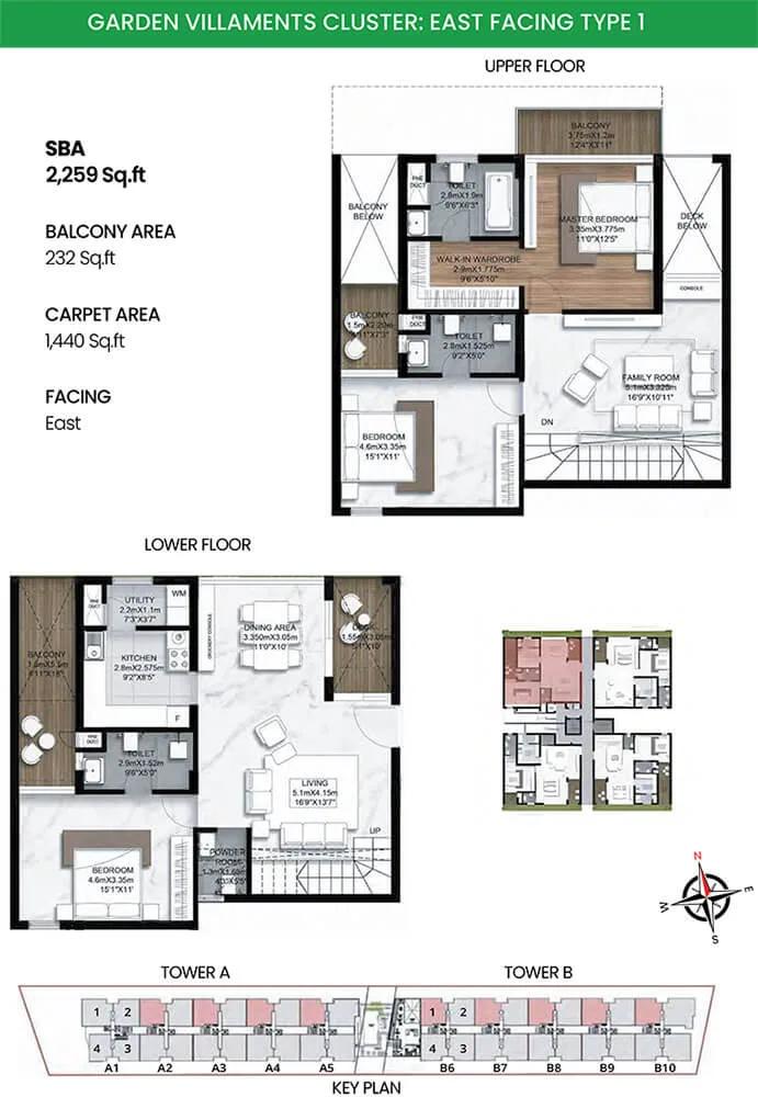 3BHK Garden Villament E 2259 - SBR Earth And Sky
