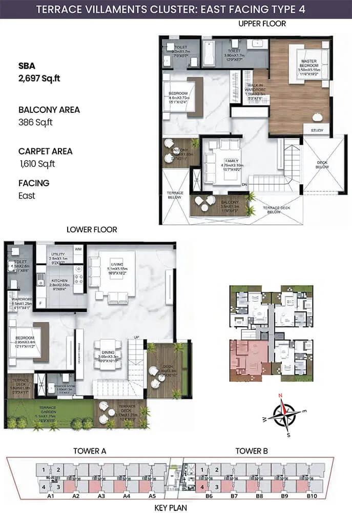 3BHK Terrace Villament W 2697 - SBR Earth And Sky