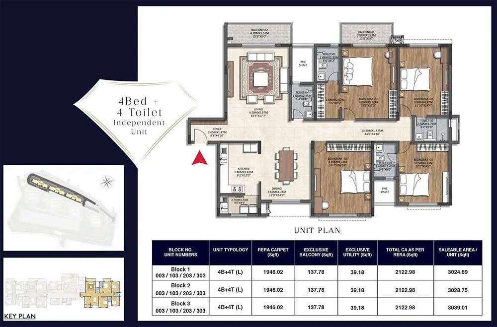 4BHK+4T 3024 - 3039 - TATA Promont Phase 2