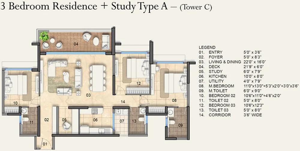 3.5BHK - Lodha Haven HSR Apartments