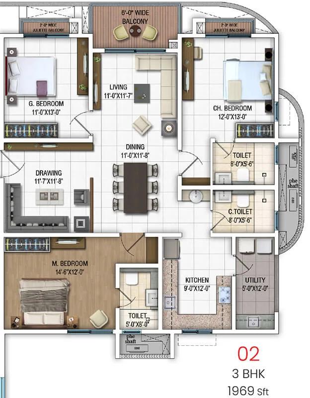 3BHK 1969 - DSR Evoq Whitefield
