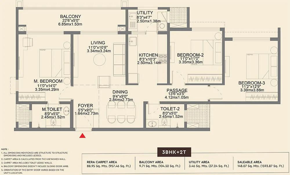 3BHK 1593 - Godrej Aveline Yelahanka
