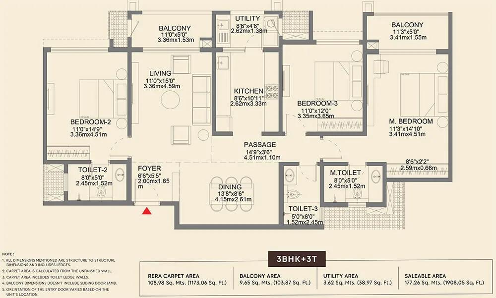 3BHK 1908 - Godrej Aveline Yelahanka