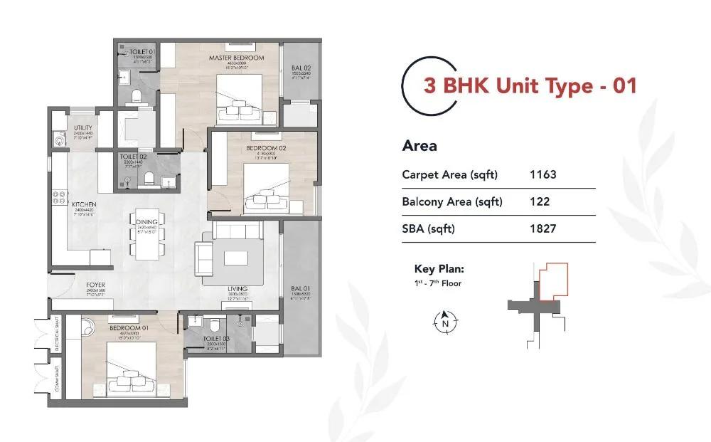 3BHK 1827 - Suyug The 1 Sarjapur