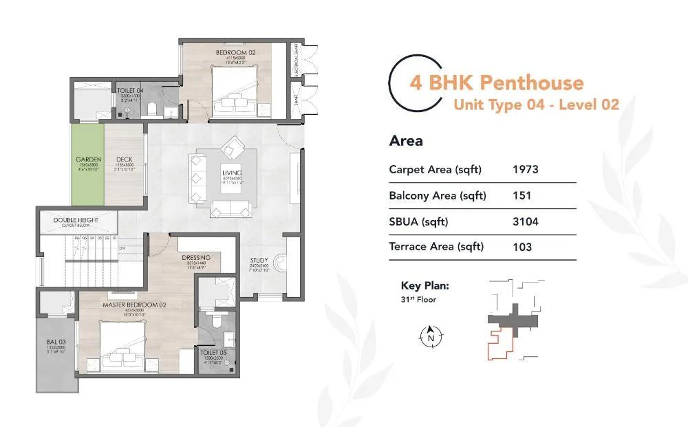 4BHK Penthouse L2 3104 - Suyug The 1 Sarjapur