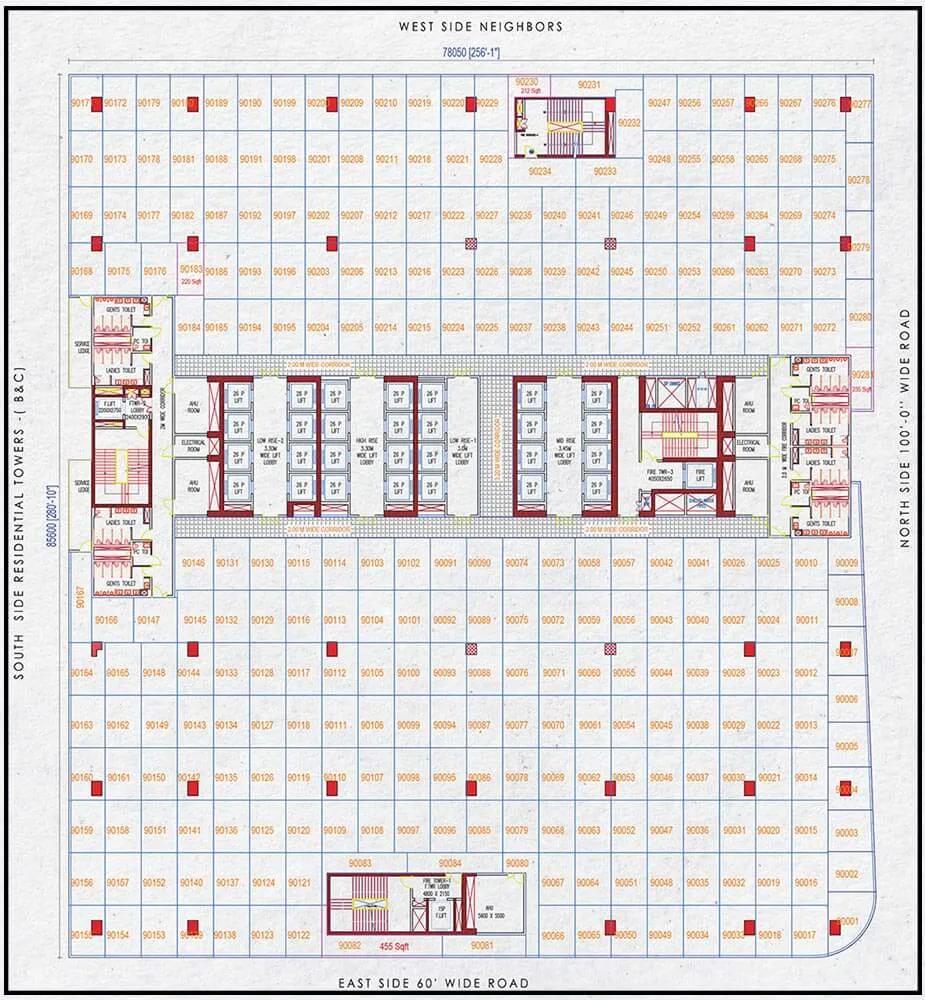 typical floor plan sas diamond towers commercial