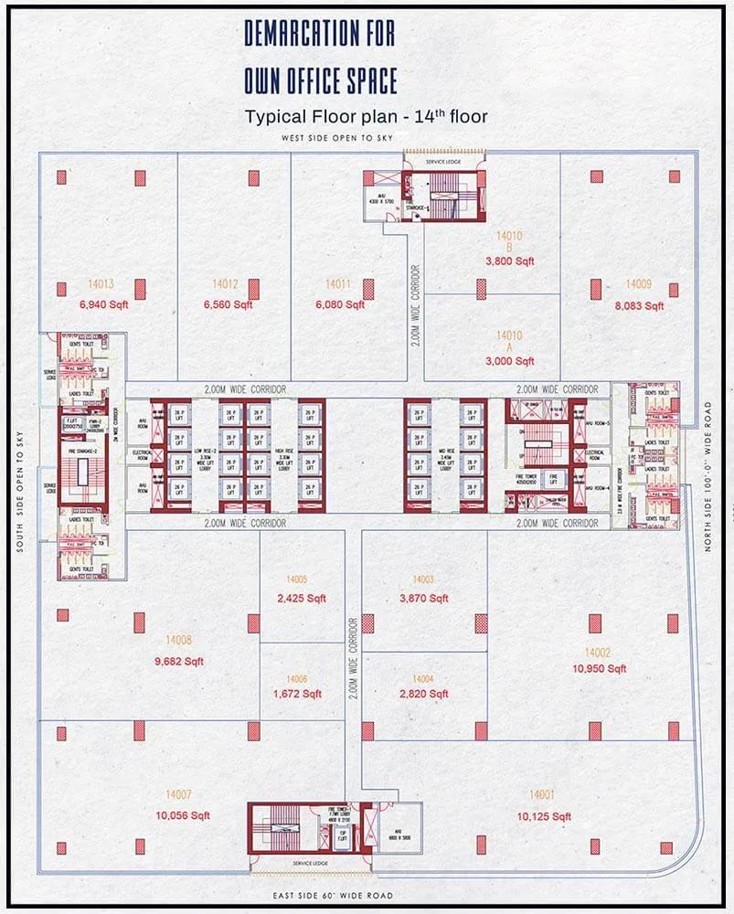 full office floor plan sas diamond towers commercial