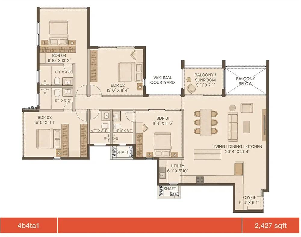 4bhk 2427 graviti hanging gardens