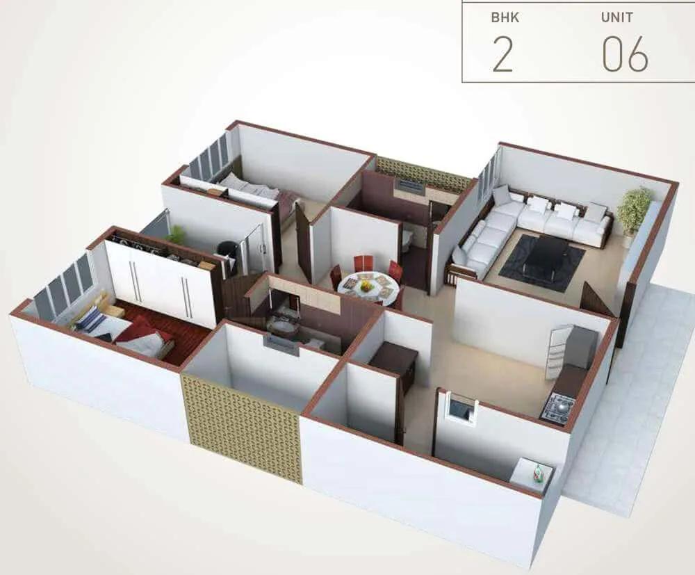 2 BHK 3D - 1424 - Pacifica HillCrest