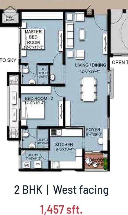 1457 2BHK - INDIS VIVA City Kondapur