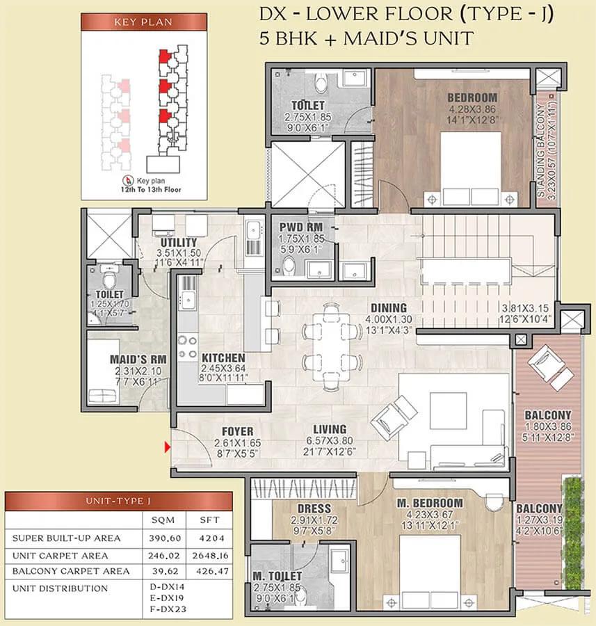 Duplex 5BHK+Maids Lower 4204 - Brigade Insignia Yelahanka