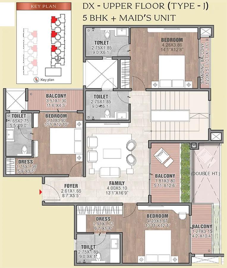 Duplex 5BHK+Maids Upper 4204 - Brigade Insignia Yelahanka
